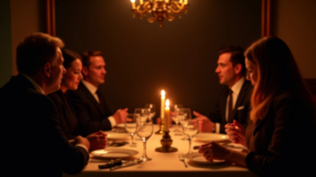 Ranthelo mystery dinner event with guests engaged in interactive gameplay