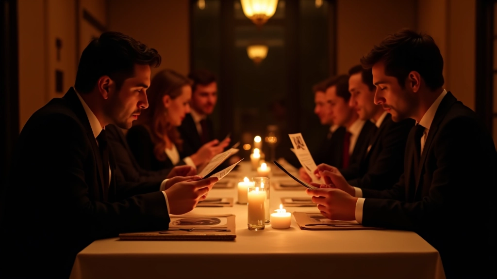Mystery dinner party investigation scene