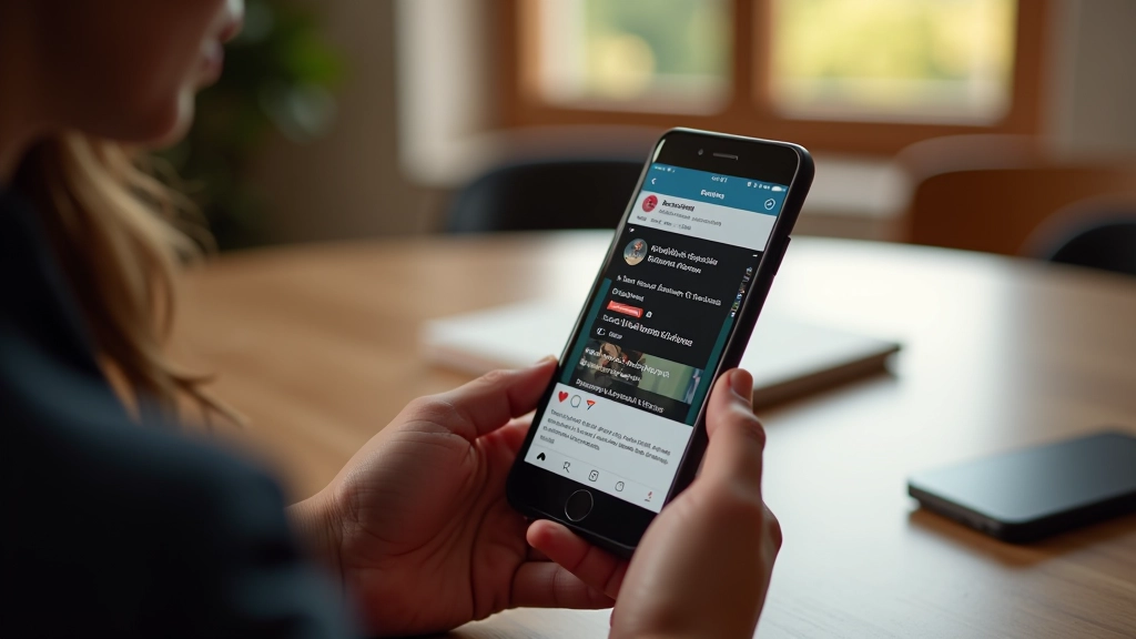 Close-up of smartphone screen displaying social media feed with gaming community posts and event announcements